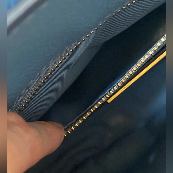 Tory Burch Everly Leather Flap Saddle Bag in Blue Yonder MSRP $458 -EUC - Picture 6 of 11